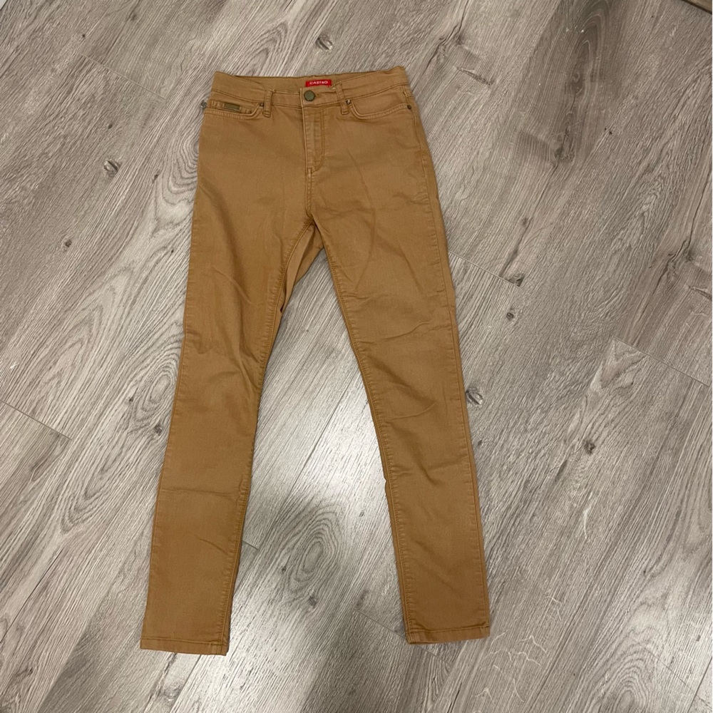 Castro High-Waisted Tan Jeans